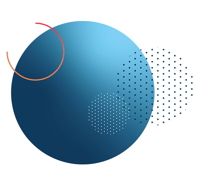 blue gradient ball and dot array
